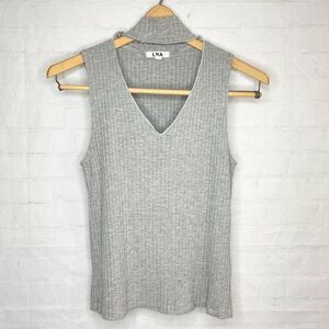 LNA Sleeveless Detached Turtleneck Womens Small Gray High Neck Cutout